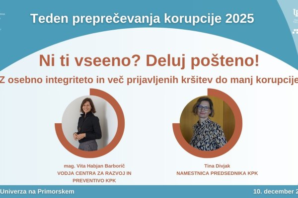 &Scaron;tudentski dan v okviru Tedna preprečevanja korupcije