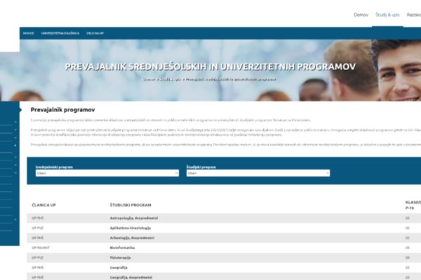 Novost - Prevajalnik &scaron;tudijskih in univerzitetnih programov