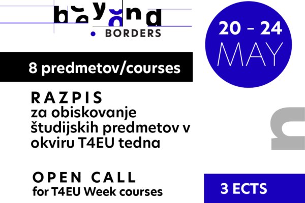 Razpis za &scaron;tudente UP za obiskovanje &scaron;tudijskih predmetov v okviru tedna T4EU